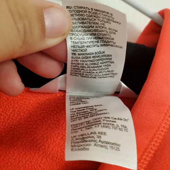 The North Face Hoodie Size Medium Black Logo Print Pink/Orange Sweatshirt Neon - Picture 11 of 12